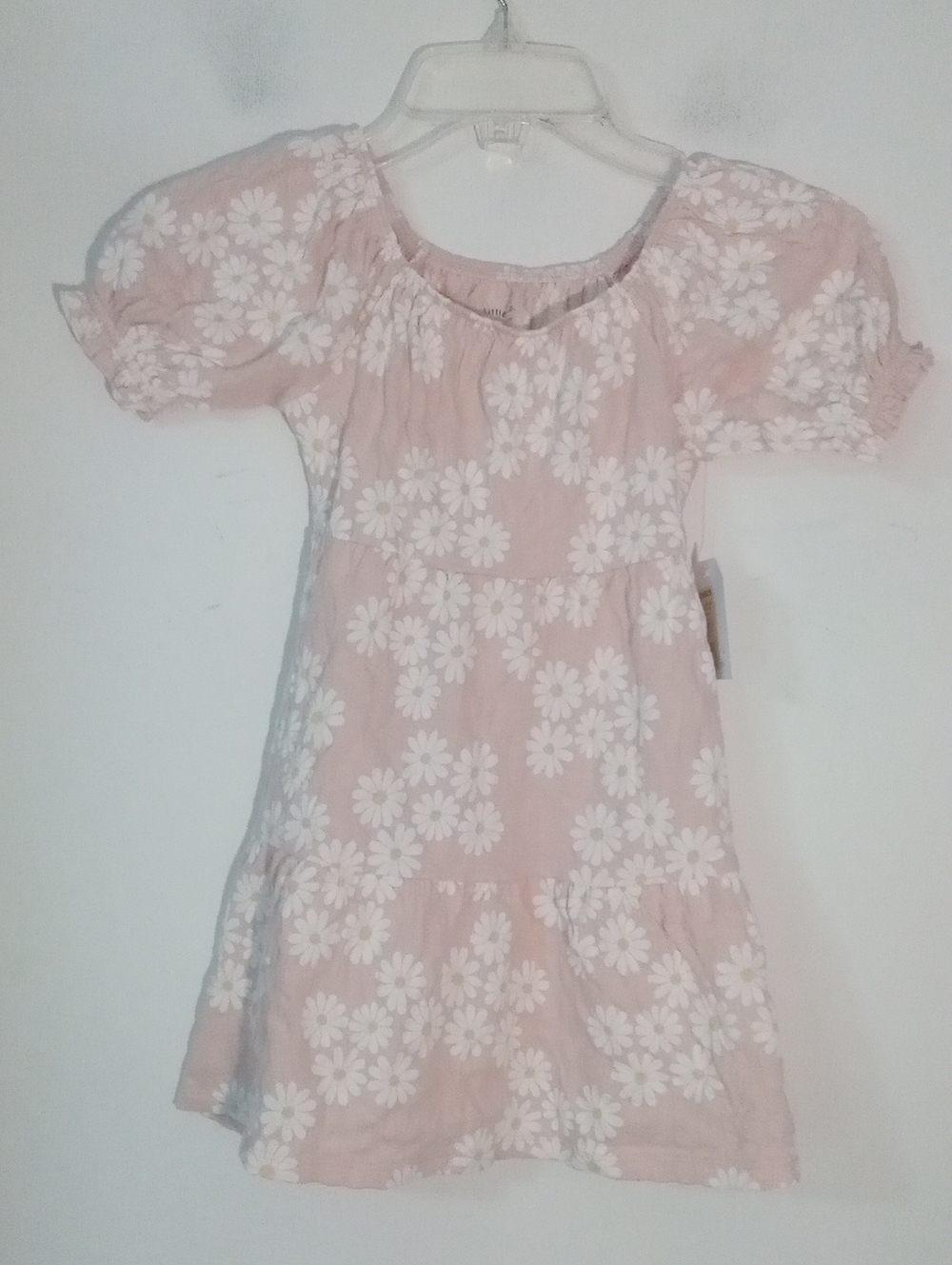 * Little Co By Lauren Conrad Girls' Pink Daisy Puff Sleeve Dress Size 4 NWT $26